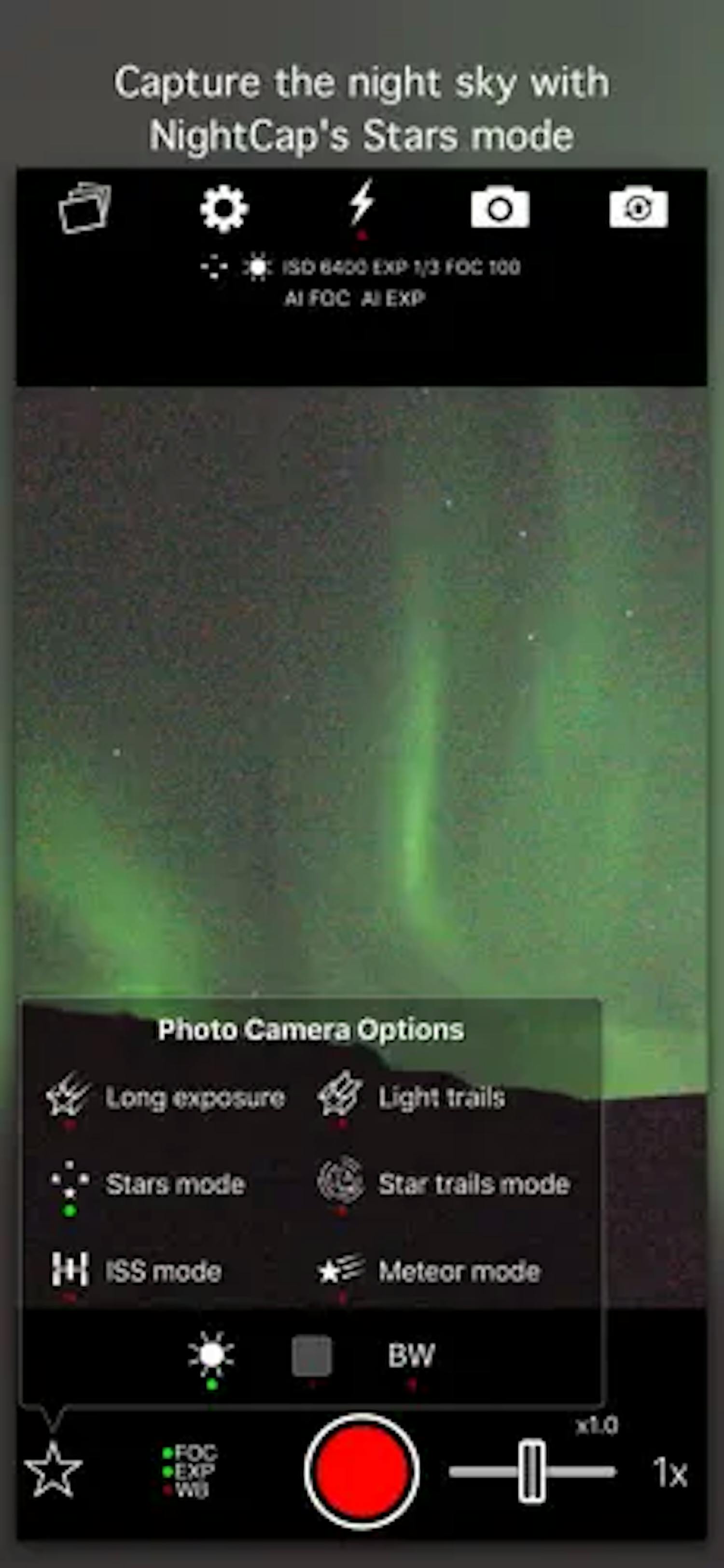 230x0w NightCap Camera -sovellus.